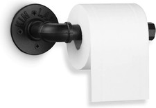 Industrial Pipe Toilet Paper Holder,Matte Black Heavy Duty DIY Vintage Rustic Ir