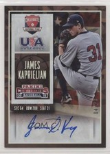 2015 Contenders USA Baseball Ticket Cracked Ice 4/23 James Kaprielian Auto 1p5