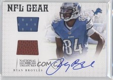 2012 National Treasures Dual Materials Signatures 38/49 Ryan Broyles Auto 5x8