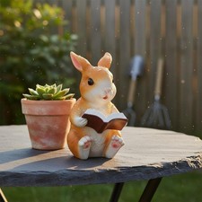 Lesender Hase Figur Harzmaterial Tierfigur detailreich f&uuml;r Wohnzimmer