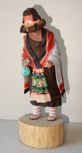 Sankey George Hopi 10" Kachina 100% ROOTWOOD hand Carved + Painted