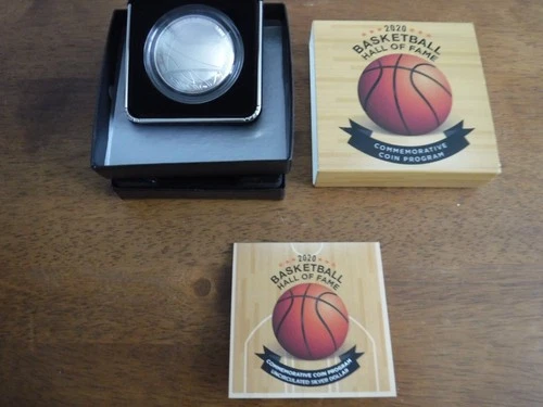 NBA Basketball Hall of Fame 2020-P Uncirculated SILVER Dollar One Oz.  Cert 20CD