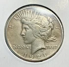 1921 Peace Dollar. Key Date. Weak Date Strike. High Relief.