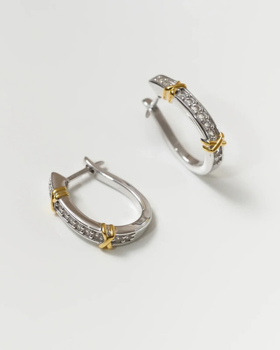 Luxury 18K Two-Tone Gold Over Chunky Hoop Earrings Gift For Mom Gift For Her 2PC