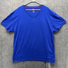 Polo Ralph Lauren Shirt Mens XL Blue V Neck 100 Cotton Casual Tee T-Shirt