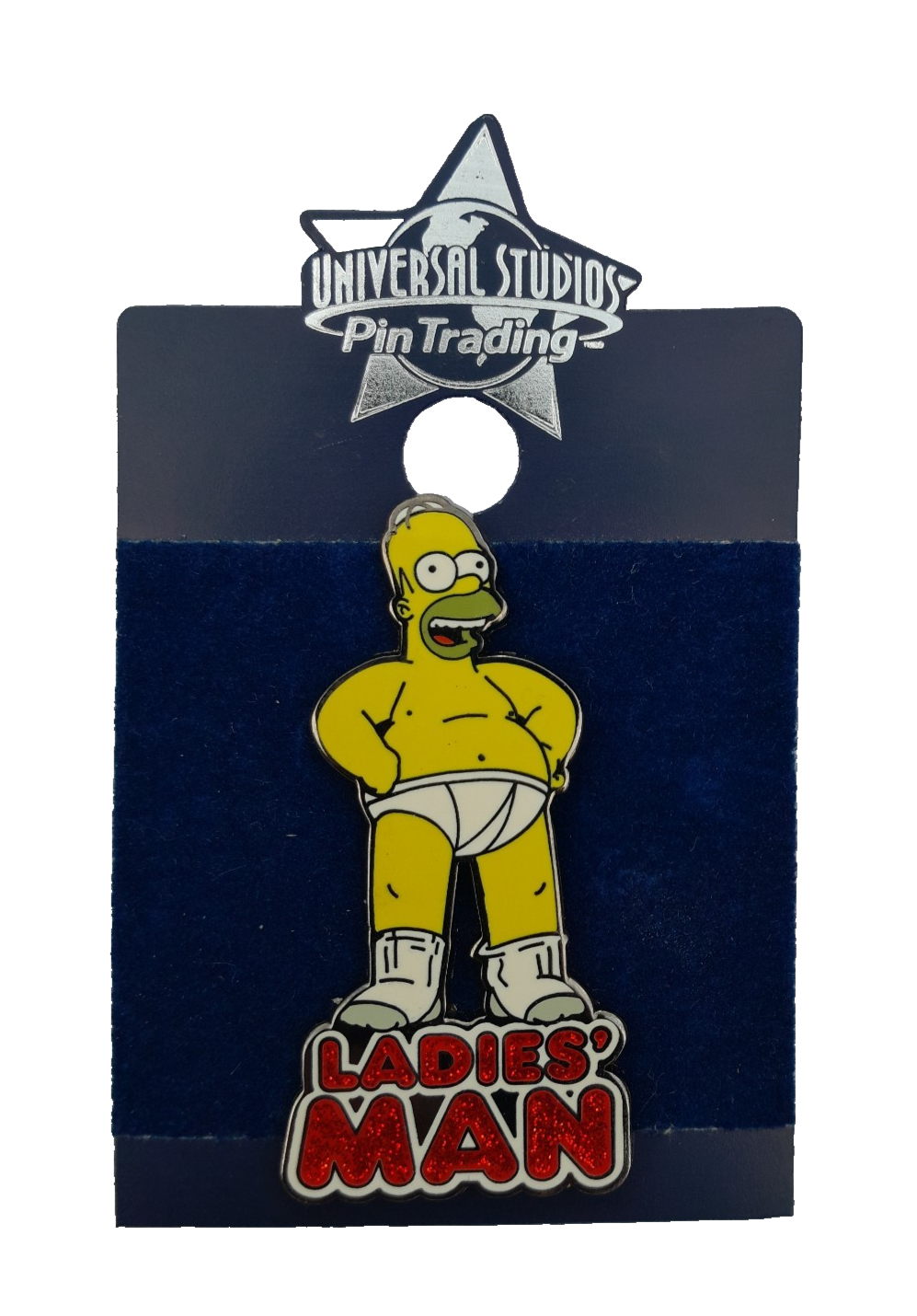 UNIVERSAL STUDIOS THE SIMPSONS HOMER SIMPSON LADIES MAN ENAMEL PIN BADGE