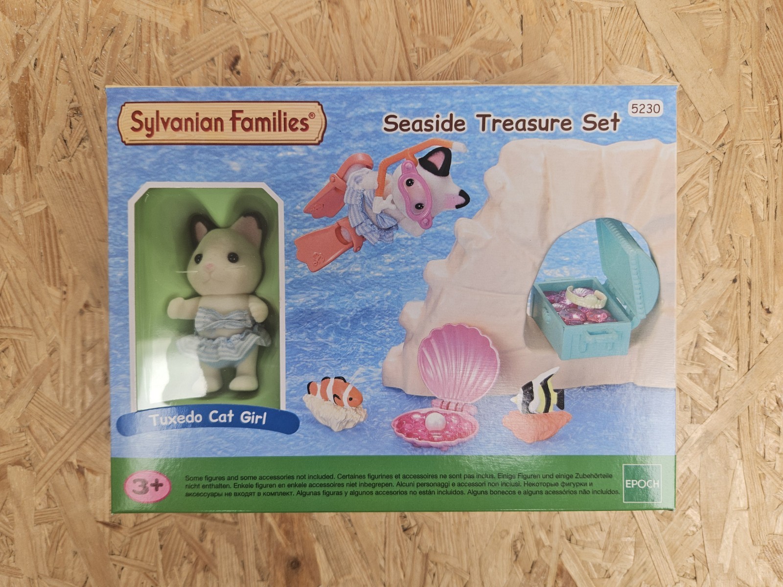 Sylvanian Families Seaside Treasure Set 5230 New Boxed Tuxedo Cat