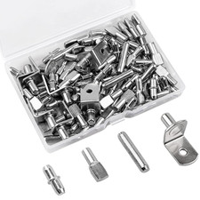 145-Piece Shelf Pin Kit, 4 Styles of Nickel Shelf Support Pegs