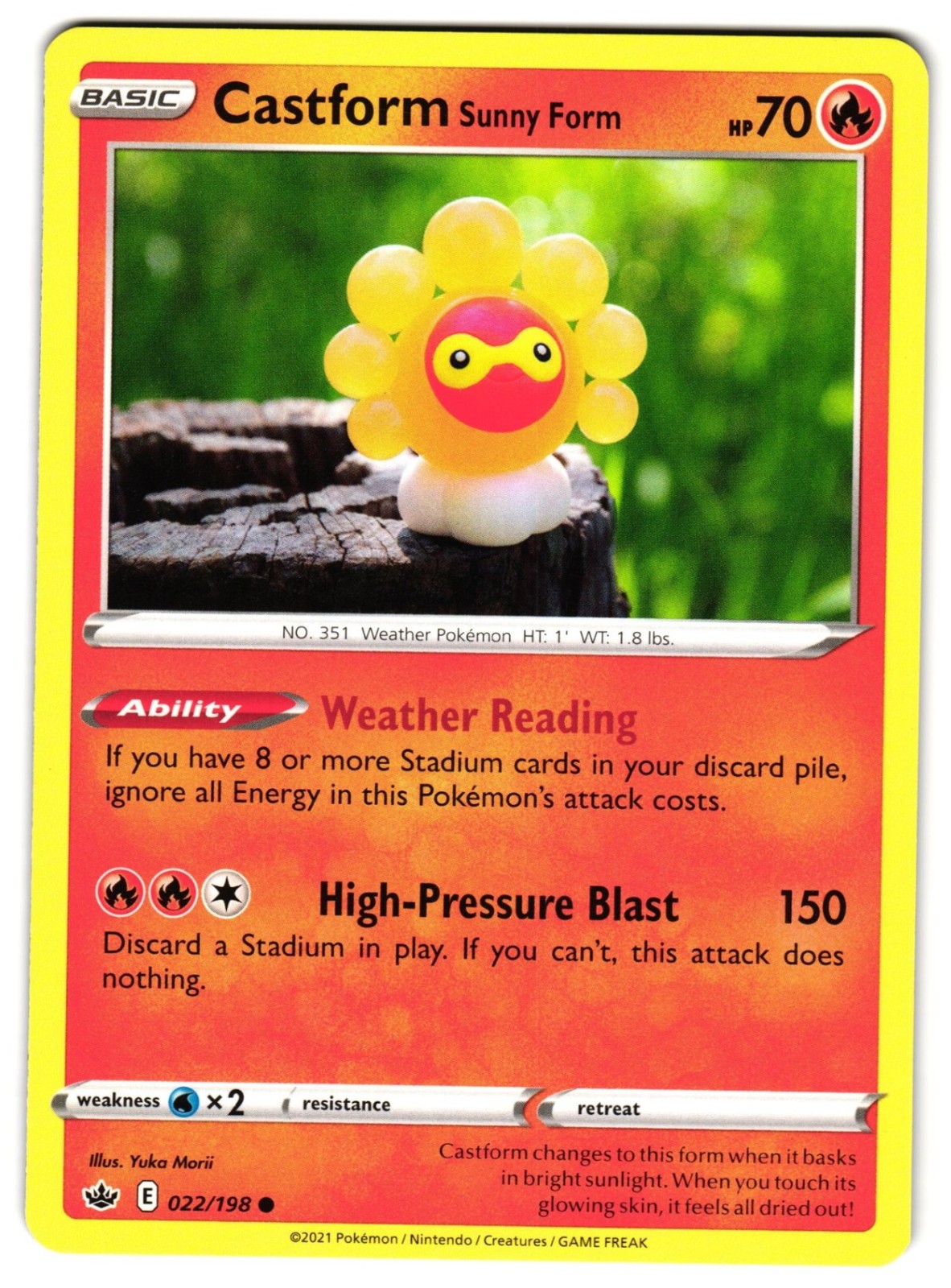 CASTFORM SUNNY FORM 22/198 - NM - SWSH6 CHILLING REIGN ENGLISH POKEMON CARD