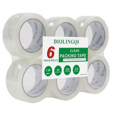 6 Rolls 55 Yards Roll, Total 330 Yards Clear Packing Tape, Heavy Duty Shippin...