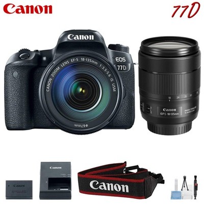 Canon EOS 77D Digital SLR Camera +18-135mm Lens Kit (Intl Model)