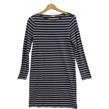 Fat Face Striped Shirt Dress Size 8 Women Navy Stripe Long Sleeve Casual Prelove