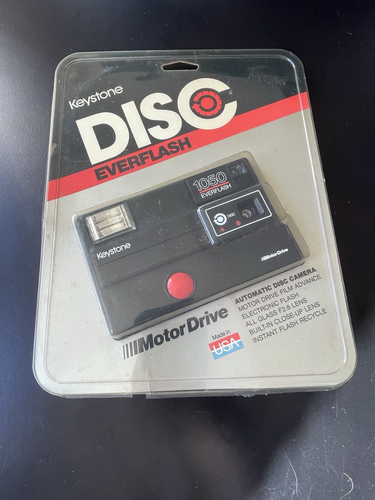 Vintage Keystone 1050 Everflash Disc Camera NOS Sealed Motor Drive Mint In Box