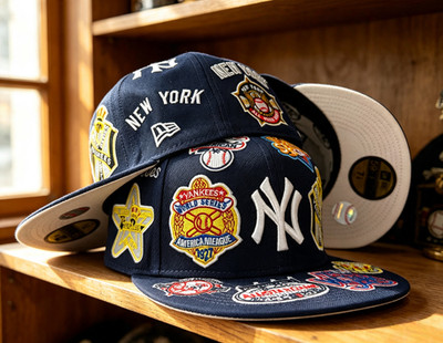 MLB New York Yankees All Over Blue Baseball Cap 59FlFTY Fitted Cap 7 3/8