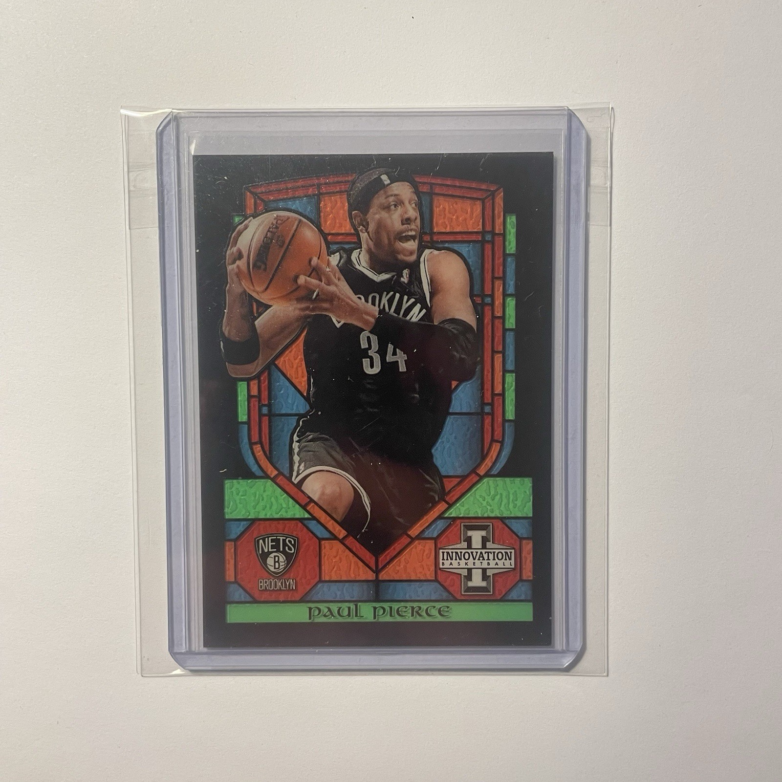 Paul Pierce 2013-14 Panini Innovation Stained Glass Green #33 Brooklyn Nets