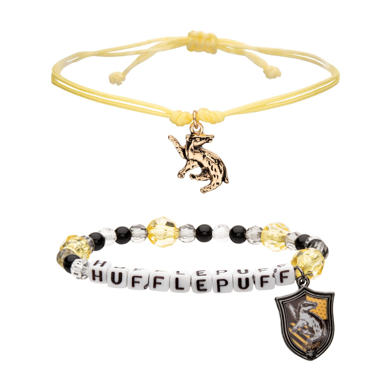Harry Potter Hufflepuff House 2-Piece Charm Bracelet Set