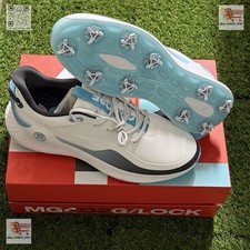 G/FORE MG4 O2 G/LOCK Spiked Golf Shoe Sneaker    US 10.5    White Cenote Blue