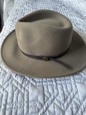 Akubra Snowy River Western Fedora Cowboy Hat light brown Size Small
