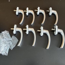 Drutex Brushed Aluminium Standard UPVC Triple Glazied Window Tilt & Turn Handles