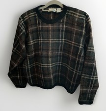 Vintage Paul Harris Designs Mohair Plaid Pullover Sweater Medium