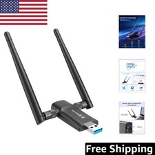 High-Speed 1300Mbps USB WiFi Adapter for PC - Dual 5dBi Antennas, Plug  Play