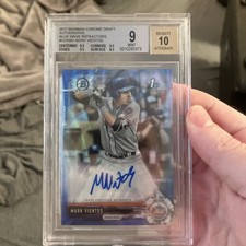 2017 Bowman Chrome Draft Mark Vientos Blue Wave Refractor /150 BGS 9.0/10