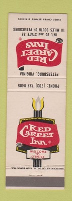 Matchbook Cover - Red Carpet Inn Petersburg VA