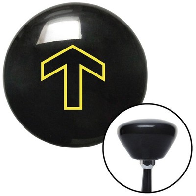 Yellow Broad Arrow Up Black Retro Shift Knob w/ M16x1.5 Insert Shifter Auto
