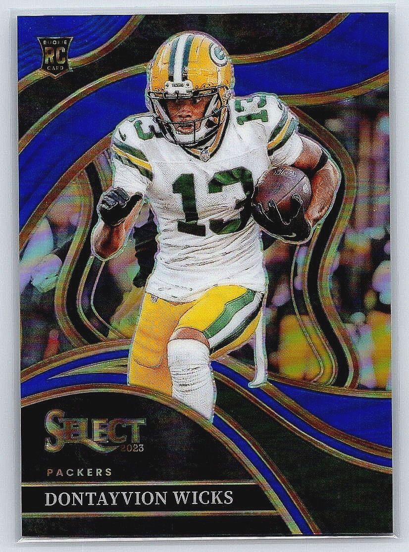 2023 Panini Select Club Level Dontayvion Wicks #271 Blue Prizm /99 (RC)