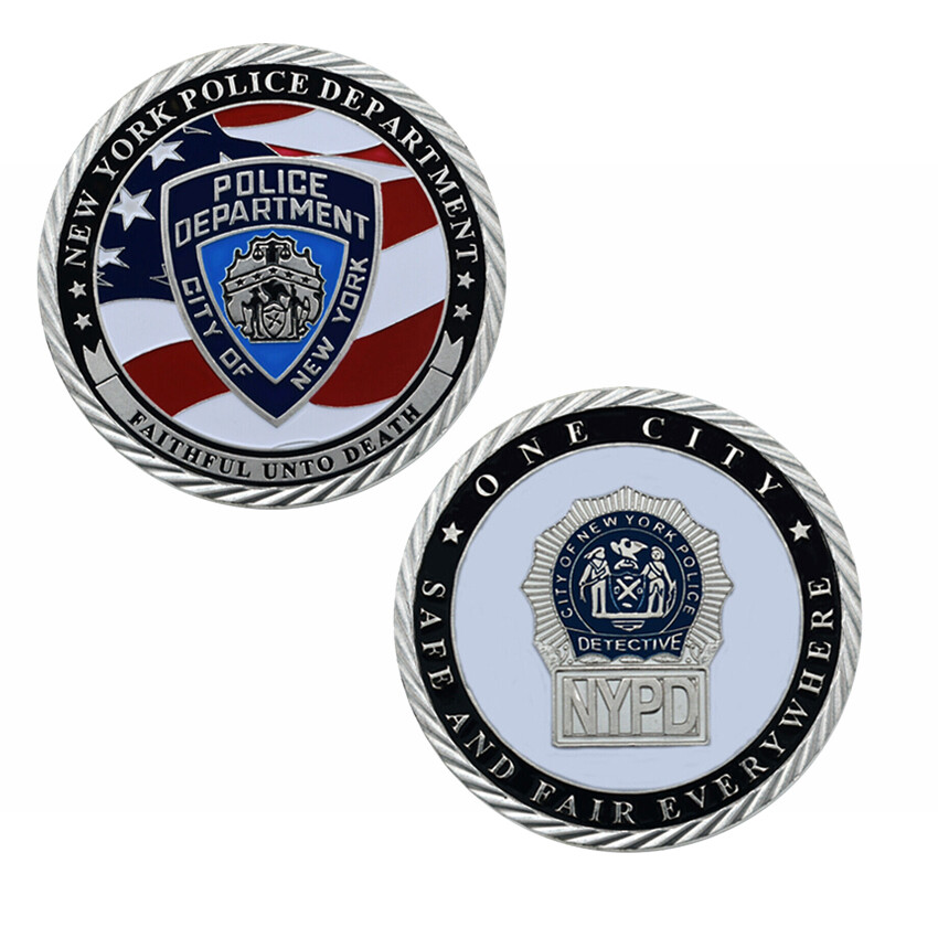 Medal Gift Challenge Coin NYPD Silver Collectible New York Police Department