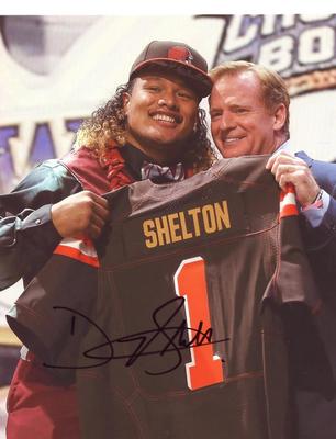 DANNY SHELTON CLEVELAND BROWNS DRAFT DAY SIGNED AUTOGRAPHED 8X10 PHOTO  W/COA