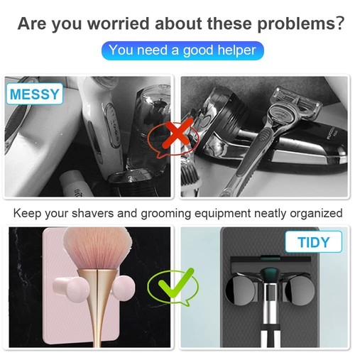 Razor Holder For Shower Self Adhesive Adjustable Hooks Waterproof Shower Hooks F - Picture 2 of 6