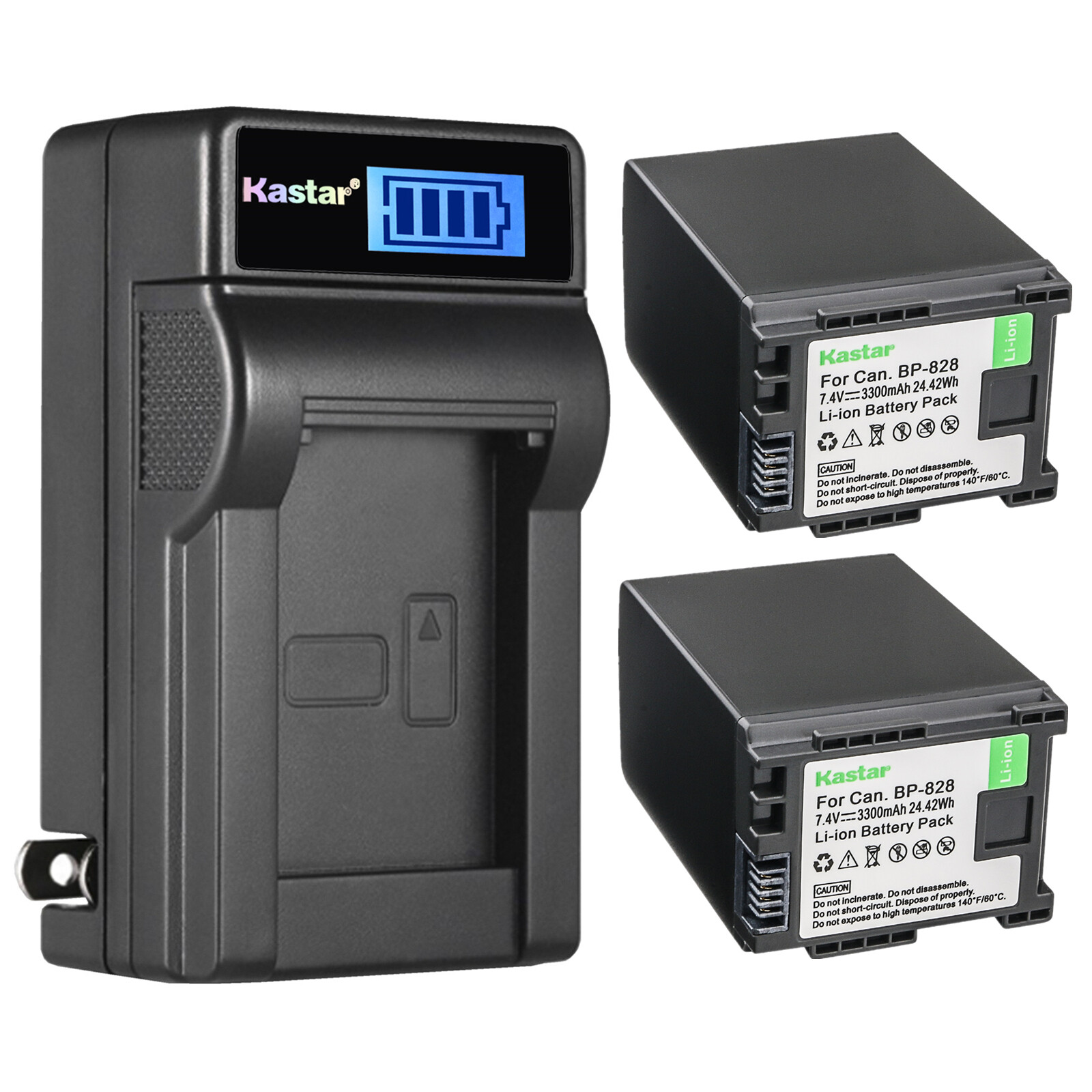 Kastar Battery LCD Wall Charger for Canon BP-828 BP-820 Cano