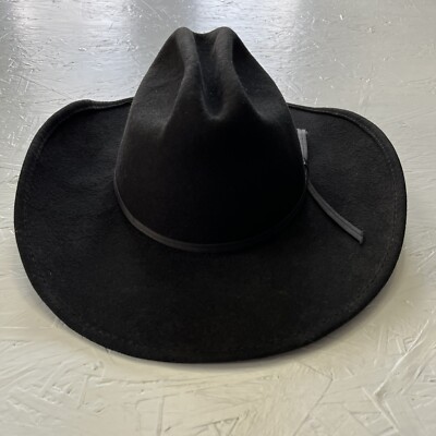 Bailey Brahma Black 6 7/8 Band Men Western Cowboy Hat USA Made 100% Wool