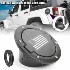 Fuel Filler Door Cover Gas Tank Cap for 2007 - 2018 Jeep Wrangler JK Black 6inch