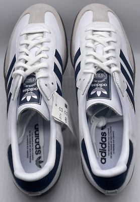 adidas Originals Mens Samba OG White Navy B75681 Sz 11.5 NWOB