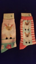 Novelty Women's Socks Sheep/Easter 2 pr. NWT one size