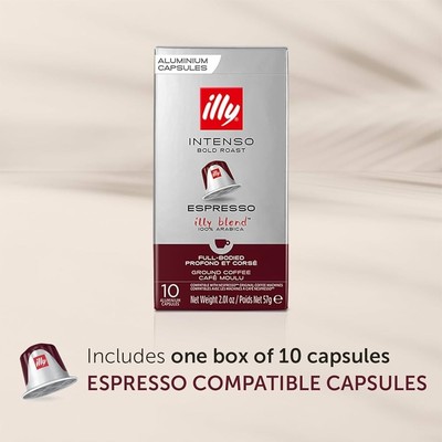 3 box ILLY Intenso Espresso Bold Dark Roast Coffee 30 Capsules Nespresso Org
