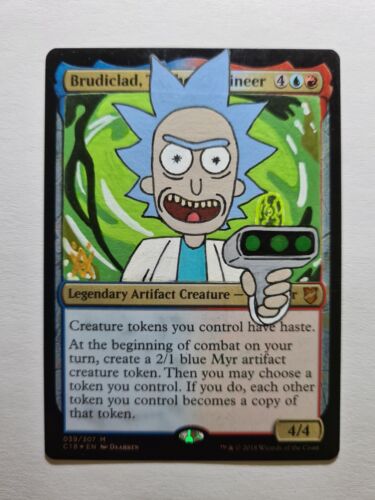 BRUDICLAD TELCHOR ENGINEER RICK SANCHEZ ALTERED ART HAND PAINT BY DEMIAN SOLIS - Picture 2 of 13