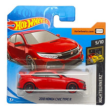 2018 Honda Civic Type R Red Hot Wheels Nightburnerz 2019 Short Card FYB72
