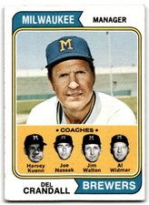 1974 Topps Del Crandall/Al Widmar/Joe Nossek/Jim Walton/Harvey Kuenn Milwaukee
