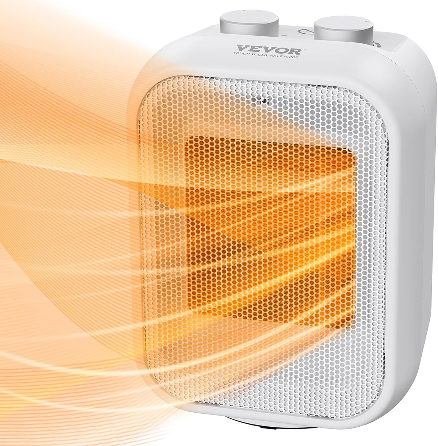 VEVOR Portable Electric Space Heater with Thermostat, 9inch, white