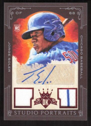 2015 DIAMOND KINGS JORGE SOLER 9 PORTRAIT AUTOGRAPH RELIC RED RC 55/99 CUBS