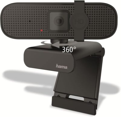 Hama C-400, Full HD Webcam mit Mikrofon, Schwarz (inkl. Headset im Office-Set)