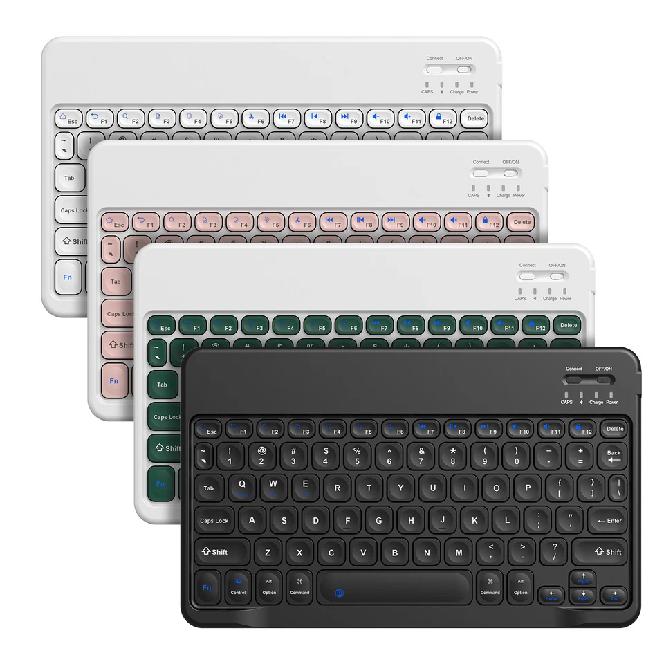 Wireless Bluetooth Keyboard For Windows Android iOS PC Phone Tablet Universal US - Image 2 of 4