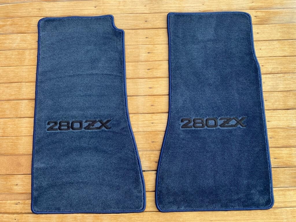 1970-1978 Datsun 280ZX Velour Floor Mat Set Navy Blue Black carpet