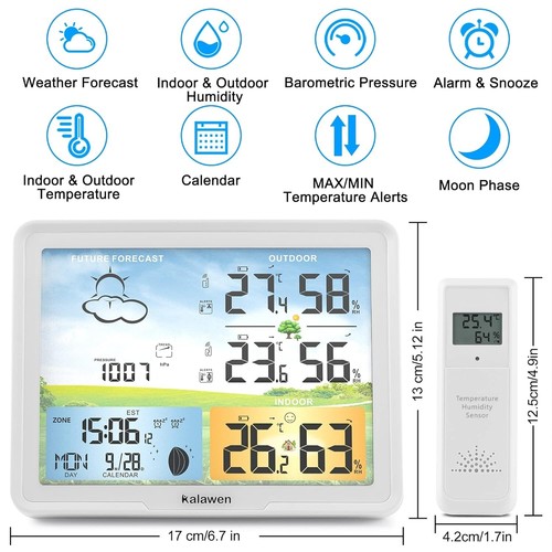 Weather Station for Home with 2 Wireless Outdoor Sensor Digital Colour Weather S - Picture 2 of 8