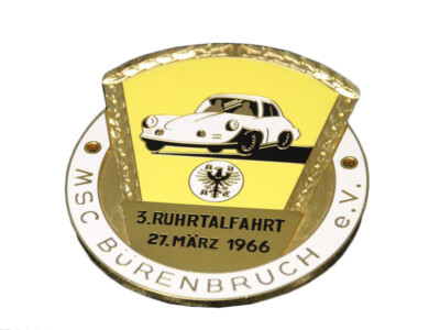 Emaille Kühlerplakette Plakette ADAC Ruhrtalfahrt 1966 für Lufteinlainlassgitter