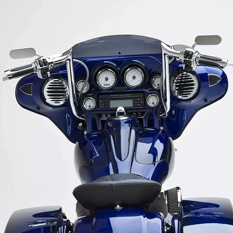 Espejo retrovisor mini ovalado compatible con Harley Touring Softail Dyna Sportster cromado Foto 4 de 4