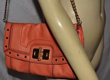 Milly Brand New York  Leather Purse Shoulder Bag Or Clutch Chain Strap 